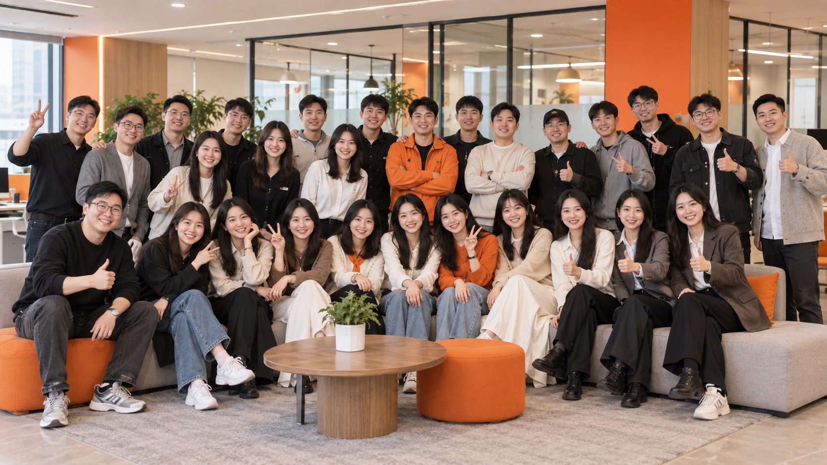 橙荃 B2B 出海服务团队讨论与协作的 AI 场景示意图